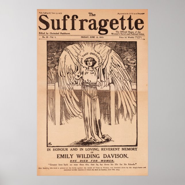 Die Suffragette, Emily Davison, Vintag Poster (Vorne)