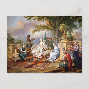 Die Sultana von ihren Eunuchs serviert Postkarte