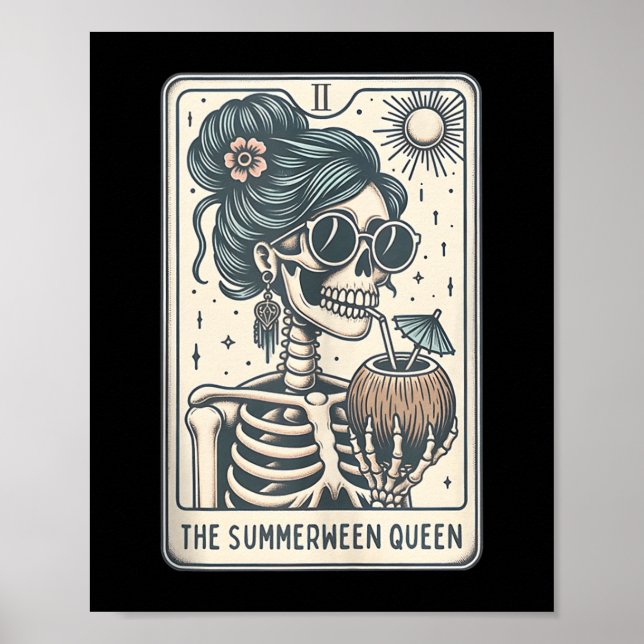 Die Summerween Queen Tarot Card, Hexenhase Poster (Vorne)
