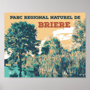 Die Sümpfe des Regionalparks Briere France Poster