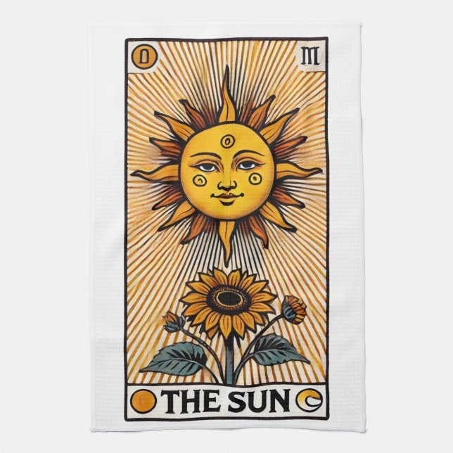 Die Sun-Tarot-Karte Geschirrtuch (Vertikal)