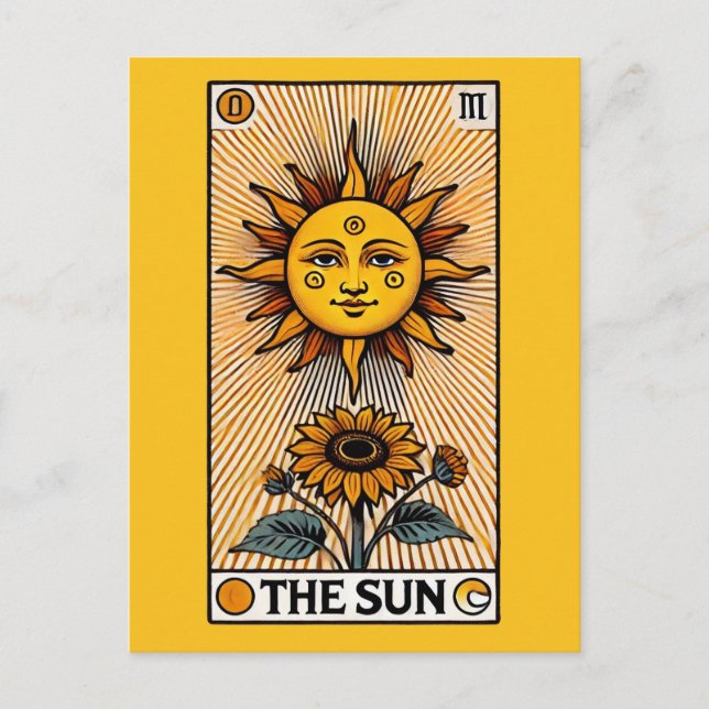 Die Sun-Tarot-Karte Postkarte (Vorderseite)
