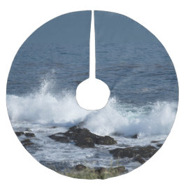 Die Surfanlage im Pazifischen Ozean Polyester Weihnachtsbaumdecke