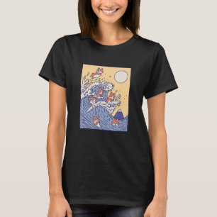 Die Surfwelle Corgi Kanagawa Big Wave Corgi Sur T-Shirt
