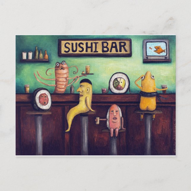 Die Sushi-Bar Postkarte (Vorderseite)
