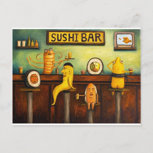 Die Sushi-Bar Postkarte (Vorderseite)