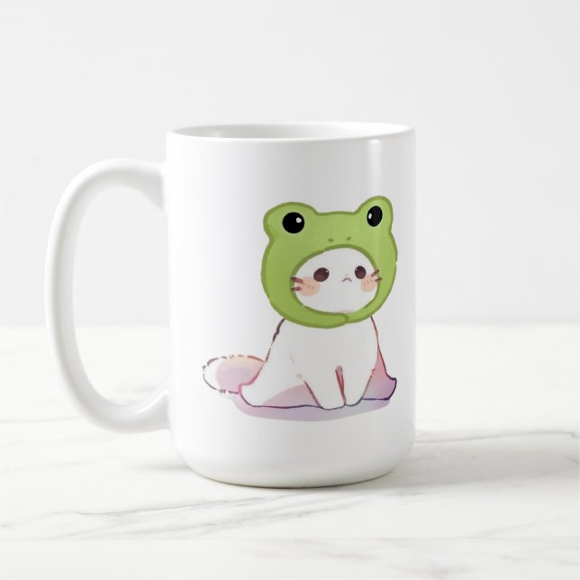 Die süße Froschkatze Kaffeetasse (Links)