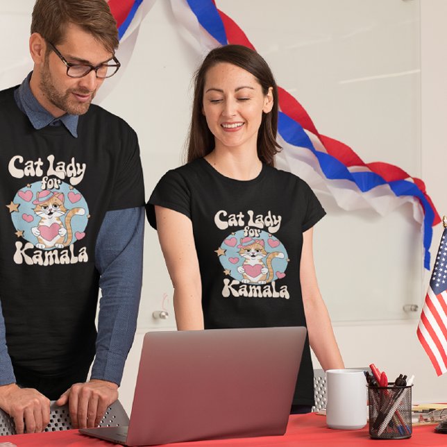 Die süße Kunst der Cat Lady unterstützt Kamala T-Shirt (Von Creator hochgeladen)