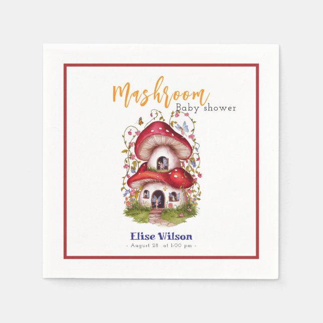 Die süße Mashroom-Fee ist auf dem Weg Serviette (Vorderseite)