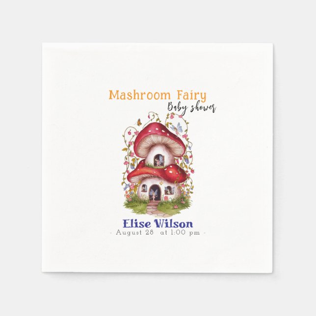 Die süße Mashroom-Fee ist auf dem Weg Serviette (Vorderseite)