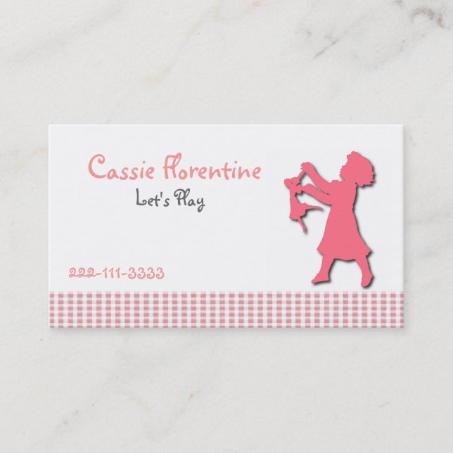 Die süße Telefonkarte des Mädchens Telefonnummerkarte