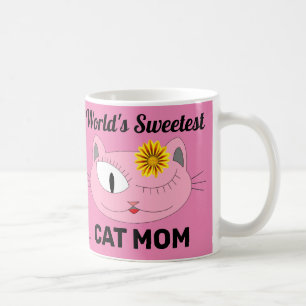 Die süßeste CAT-MAMA der Welt - rosa Katzengesicht Kaffeetasse