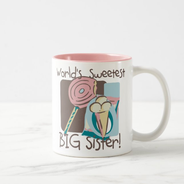 Die süßeste große Schwester der Welt Zweifarbige Tasse (Rechts)