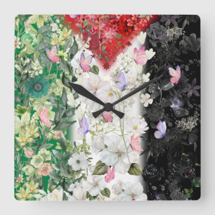 Die süßeste palästinensische Wanduhr mit floraler 