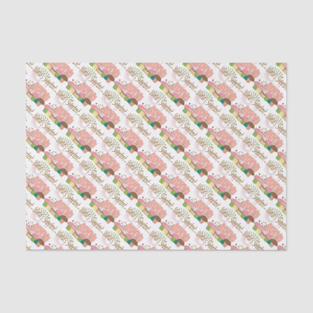 Die süßeste Tante Cupcake Pattern der Welt Seidenpapier (Vorderseite)