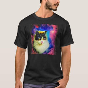 Die süßeste weiße Katze im Universumsnebel   Katze T-Shirt