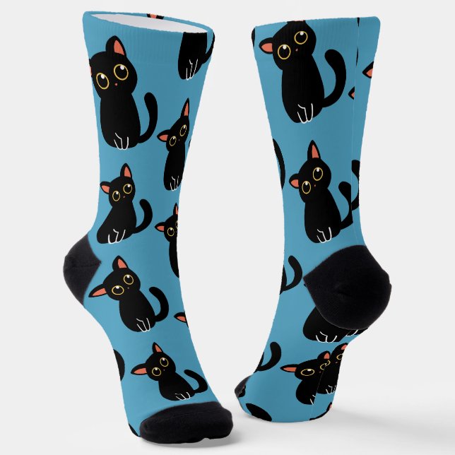 Die süßesten schwarzen Katzensocken als Geschenk f Socken (Gewinkelt)