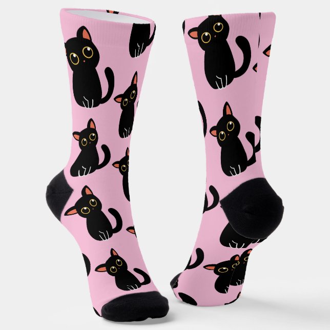 Die süßesten schwarzen Katzensocken als Geschenk f Socken (Gewinkelt)