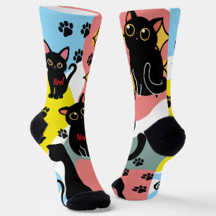 Die süßesten schwarzen Katzensocken - Schwarze Kat Socken