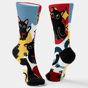 Die süßesten schwarzen Katzensocken - Schwarze Kat Socken