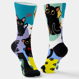 Die süßesten schwarzen Katzensocken - Schwarze Kat Socken