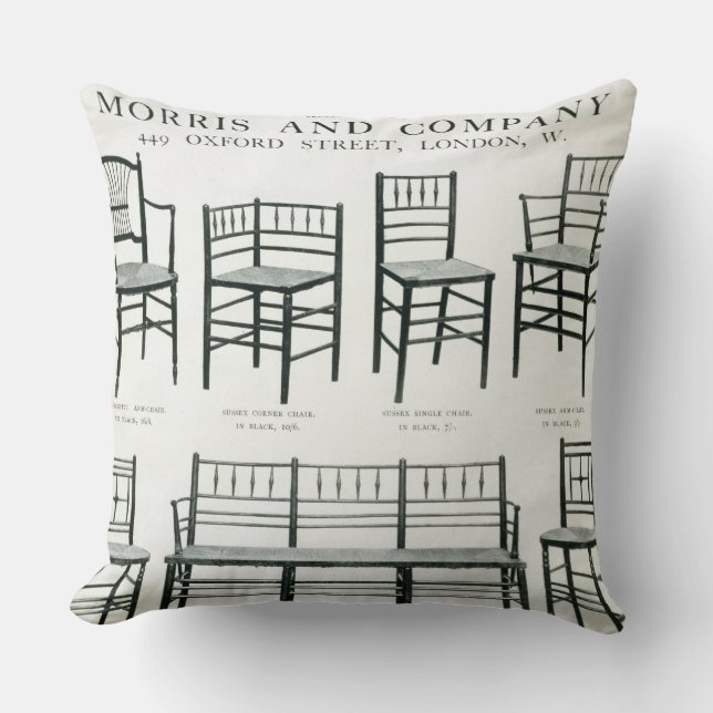 Die Sussex Eile-Sitzstühle, gemacht von Morris und Kissen (Vorderseite)
