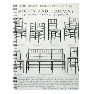 Die Sussex Eile-Sitzstühle, gemacht von Morris und Notizblock