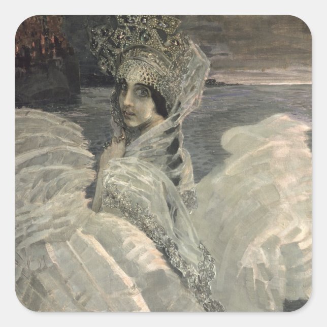 Die Swan Princess, 1900 Quadratischer Aufkleber (Vorderseite)