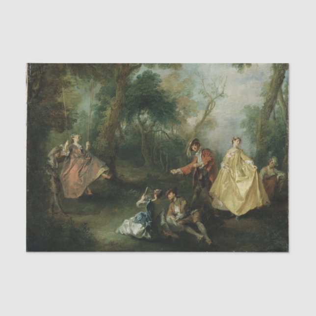 Die Swing von Nicolas Lancret Seidenpapier (Vorderseite)