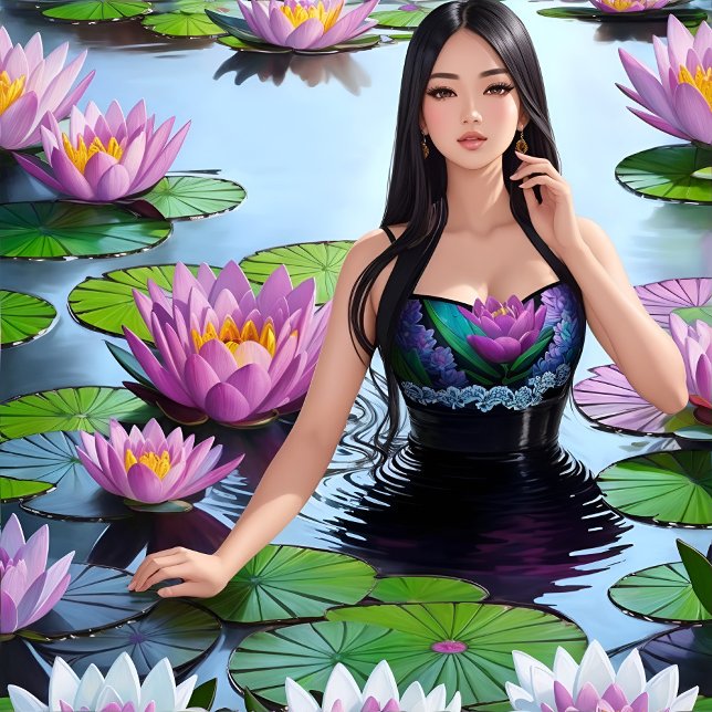 Die symbolische Bedeutung der Wasserlik - T-Shirt (Symbolic Meaning of Water Lily - Unveiling the Mystical Significance of a Serene Bloom)