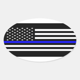 Die symbolische bläuliche Flagge der blauen Linie Ovaler Aufkleber