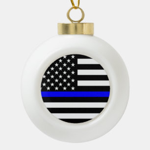 Die symbolische bläuliche Flagge der USA Keramik Kugel-Ornament