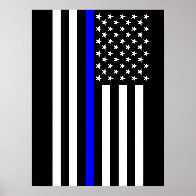 Die symbolische bläuliche Flagge der USA Poster (Vorne)