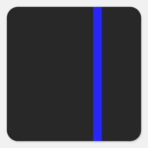 Die symbolische dünne blaue Linie auf schwarz Quadratischer Aufkleber