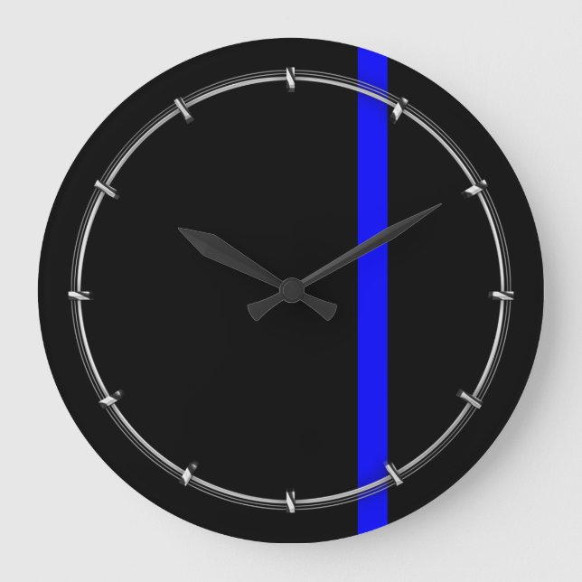 Die symbolische dünne blaue Linie vertikal Große Wanduhr (Vorderseite)