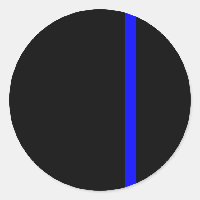 Die symbolische dünne blaue Linie vertikal Runder Aufkleber (Vorderseite)