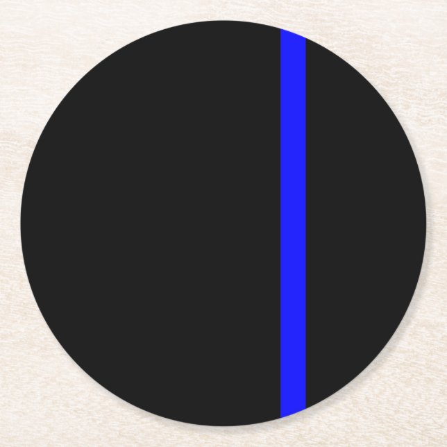Die symbolische dünne blaue Linie vertikal Runder Pappuntersetzer (Vorderseite)