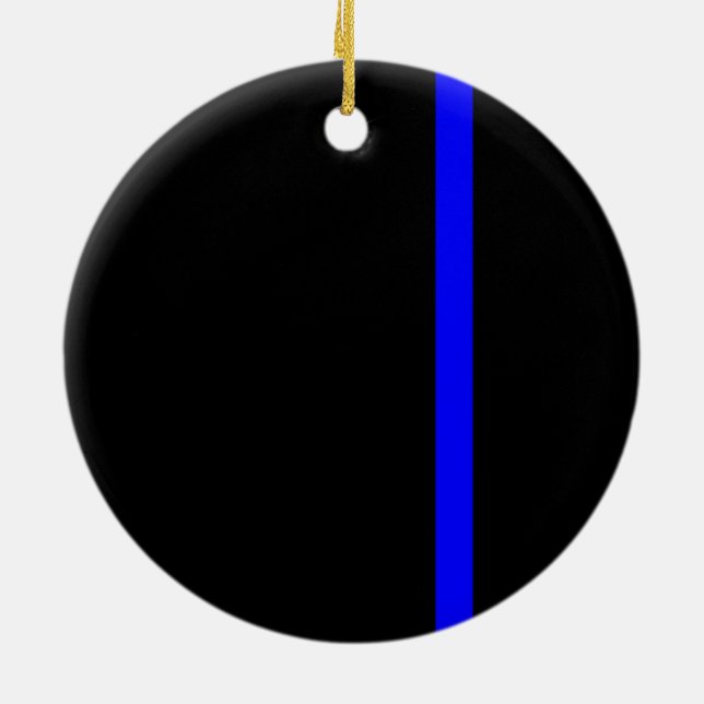 Die symbolische dünne blaue Linie vertikal schwarz Keramikornament (Hinten)