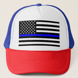Die symbolische dünne grafische US Flagge Blue Truckerkappe