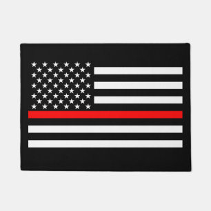 Die symbolische dünne rote Linie, Grafik-US-Flagge Fußmatte