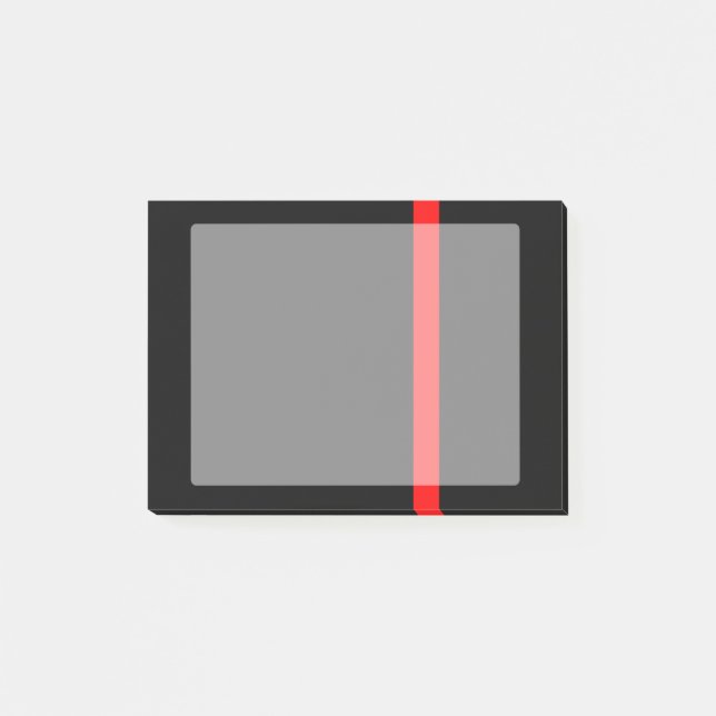 Die symbolische dünne rote Linie vertikal Post-it Klebezettel (Vorderseite)