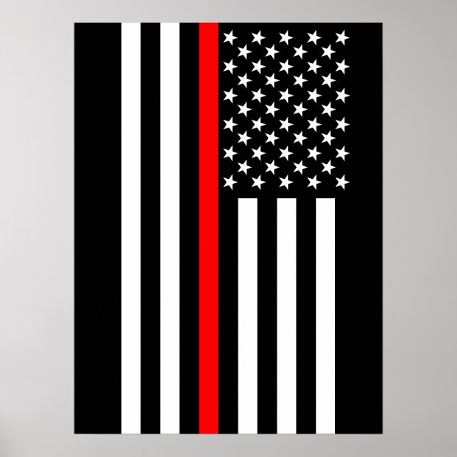 Die symbolische rote Flagge der USA Poster (Vorne)