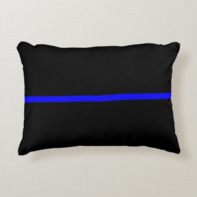 Die symbolische Thin Blue Line-Anweisung Dekokissen (Vorderseite)