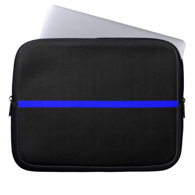 Die symbolische Thin Blue Line-Anweisung Laptopschutzhülle (Vorderseite)