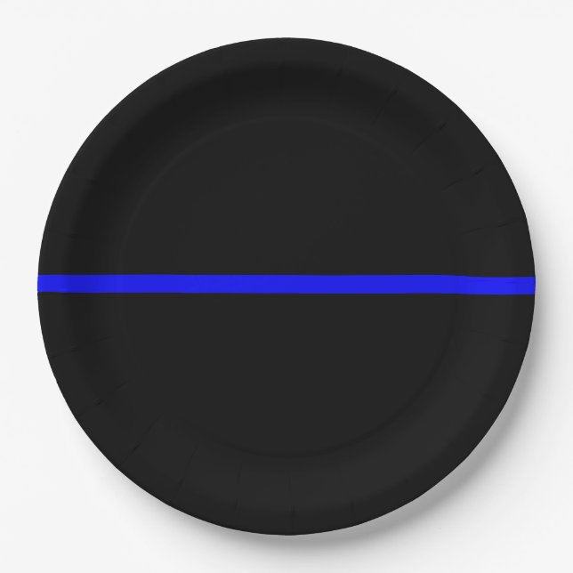 Die symbolische Thin Blue Line-Anweisung Pappteller (Vorderseite)