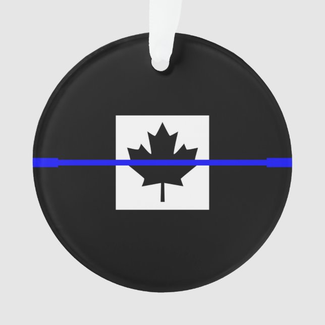 Die symbolische Thin Blue Line auf kanadischem Aho Ornament (Vorderseite)