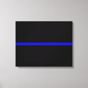 Die symbolische Thin Blue Line auf Solid Black Leinwanddruck