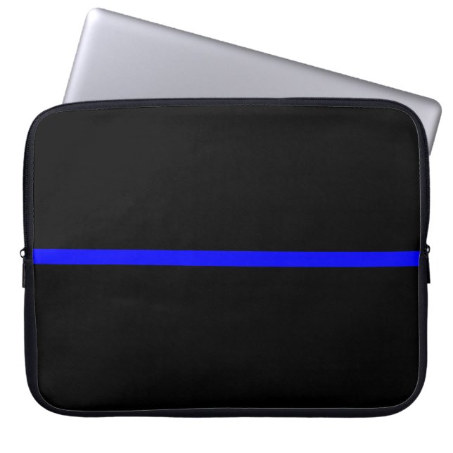 Die symbolische Thin Blue Line Aussage Laptopschutzhülle (Vorderseite)