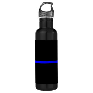 Die symbolische Thin Blue Line Grafik Edelstahlflasche