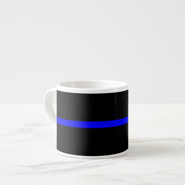 Die symbolische Thin Blue Line Grafik Espressotasse (Vorderseite Links)